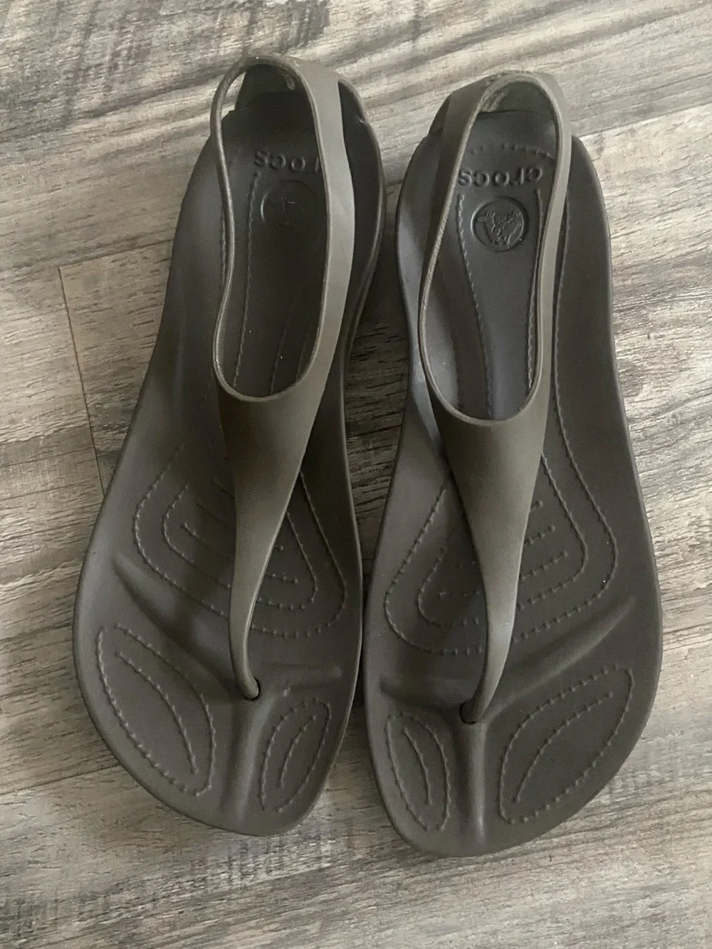CROCS Women's Brown Slingback Thong Sandals